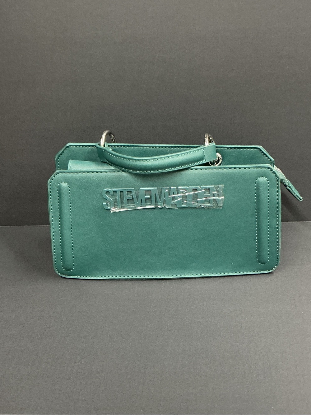 Steve Madden Bevelynn Bag Emerald Green Structured Top-Handle Satchel